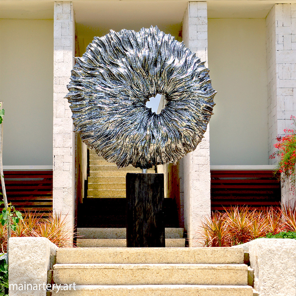 Cover: Black Hole Representation Stainless Sculpture