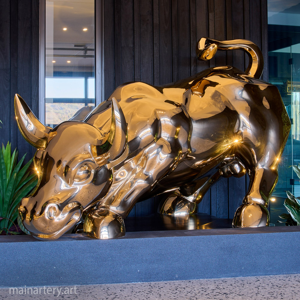 Cover: Monumental Raging Bull Sculpture