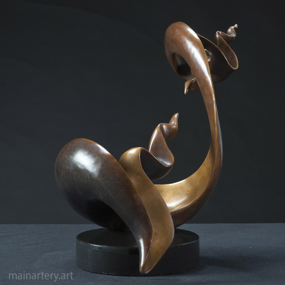 Cover: Twin Spiral Bronze Sculpture