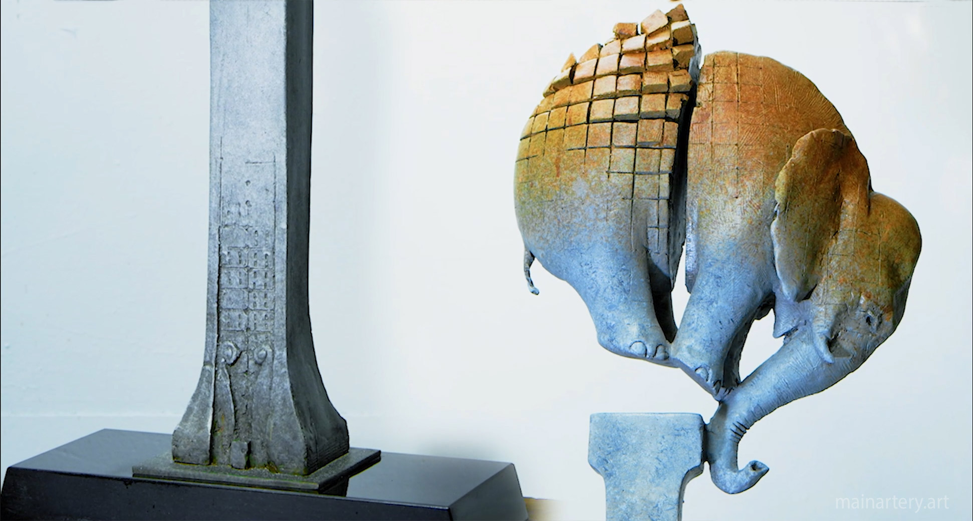 Jumbo Juxtaposition Sculpture, image 1, showcasing a dynamic blend of bold and subtle textures