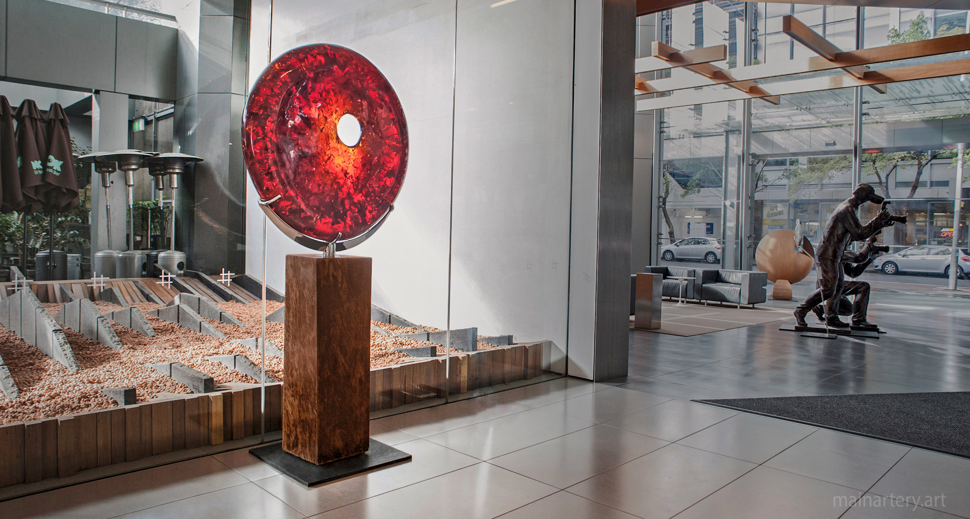 entrance fiberglass abstract sunset interior art image