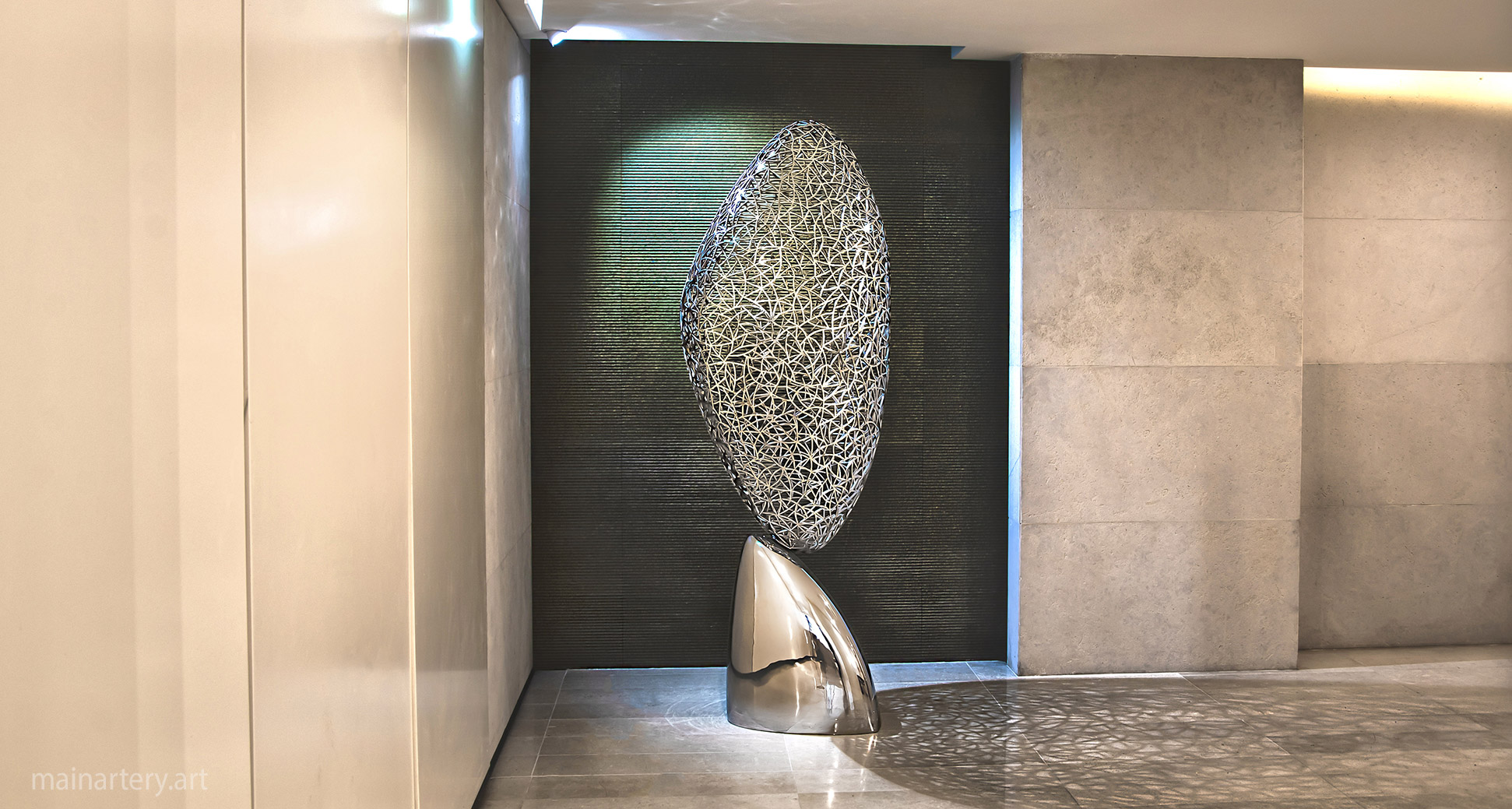 metal abstract modern foyer interior artwork image