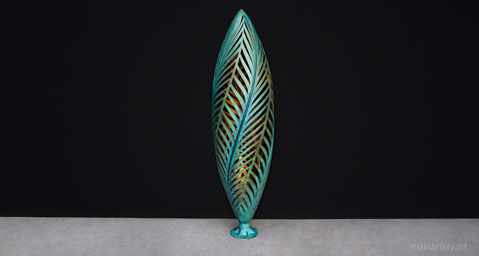 large bronze patina abstract totem sculpture image