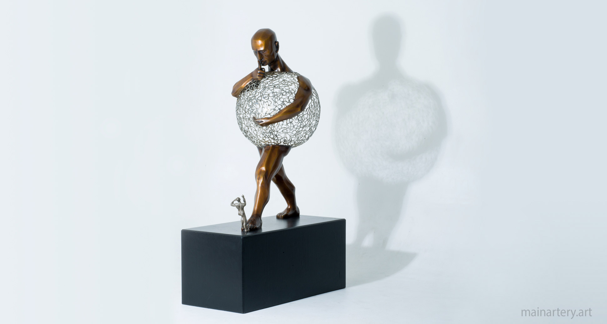 open spaces patina spherical garden art sculpture image