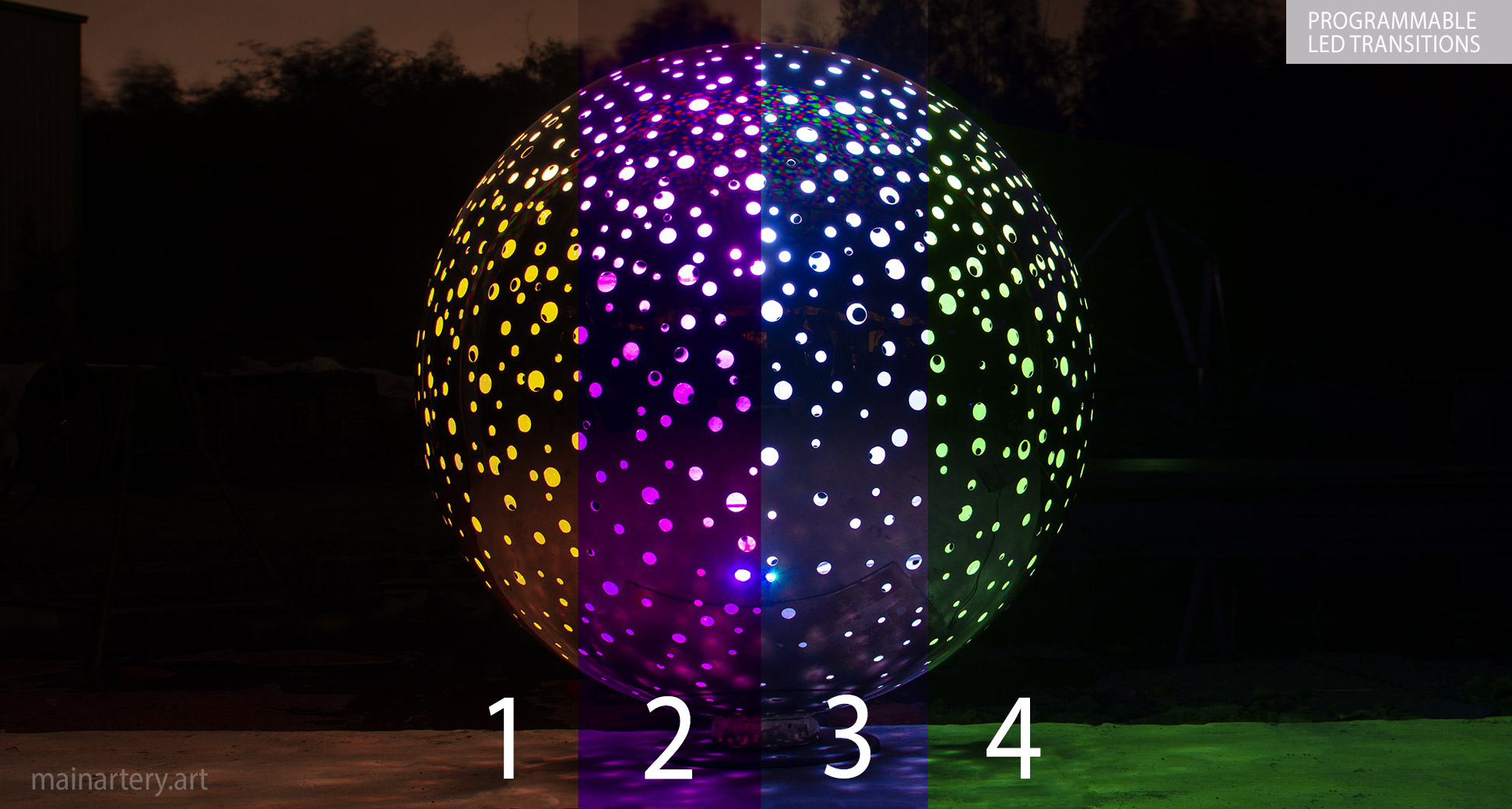 titanium moon rgb light fixture sculpture image