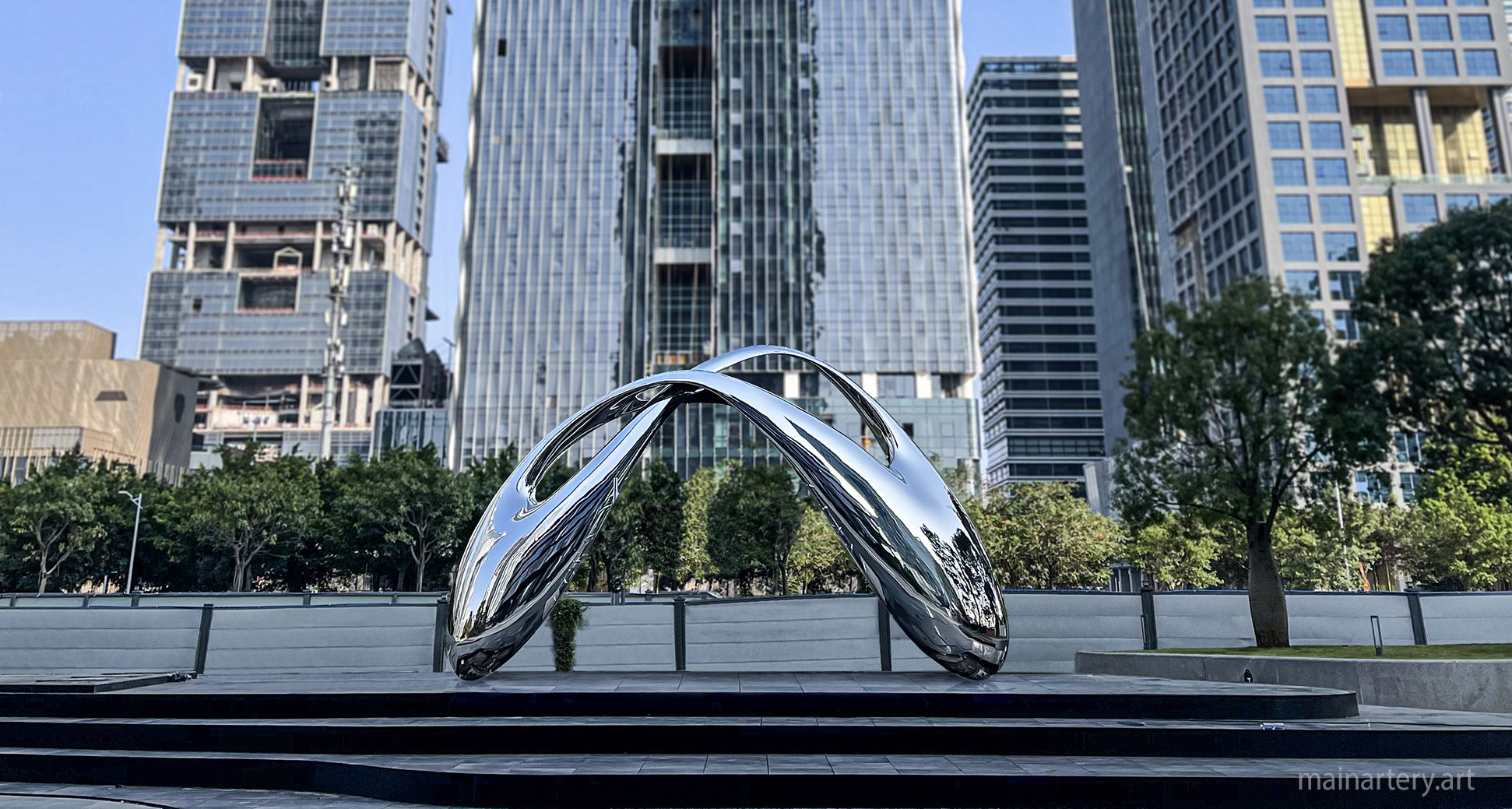 huge landmark abstract public sculpture statement image