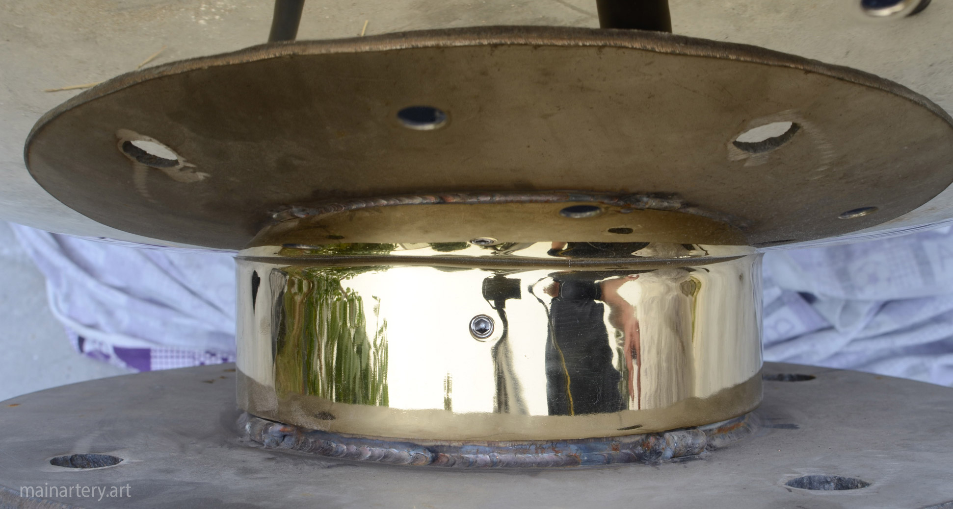 titanium moon sculpture light fixture base image