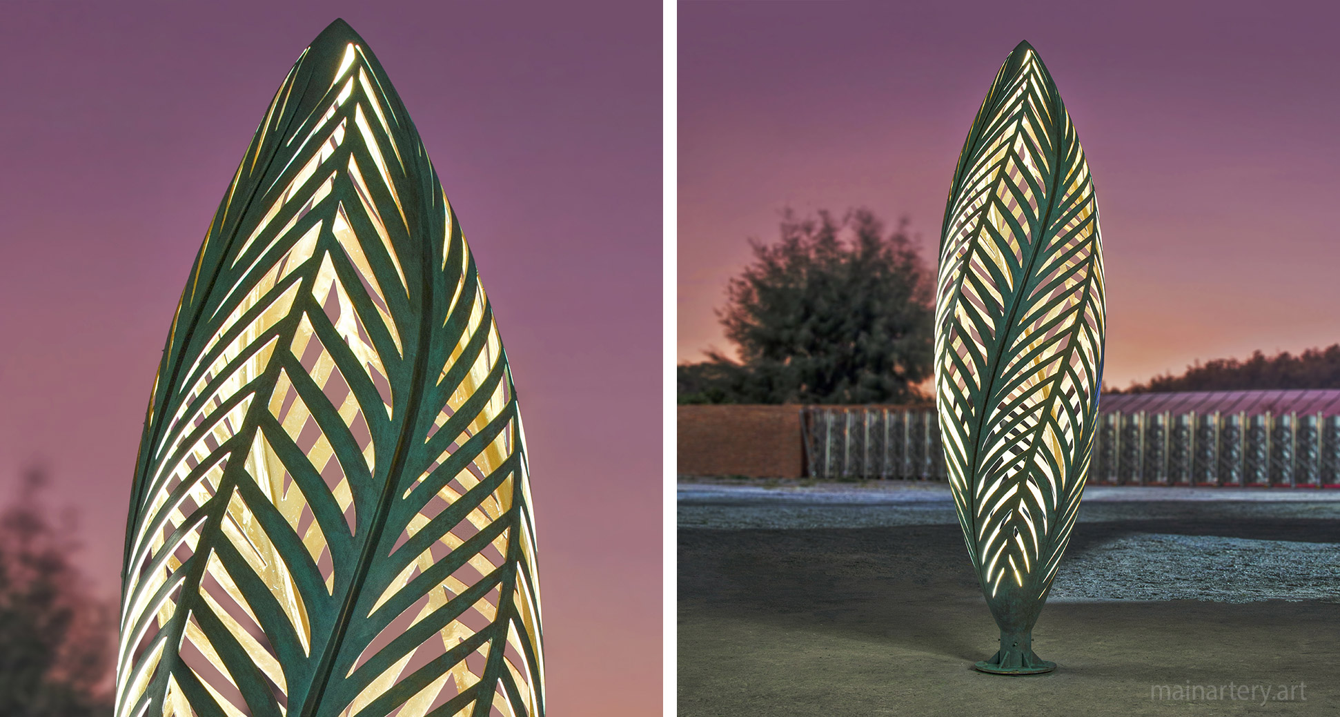 monumental representational garden art rgb led image