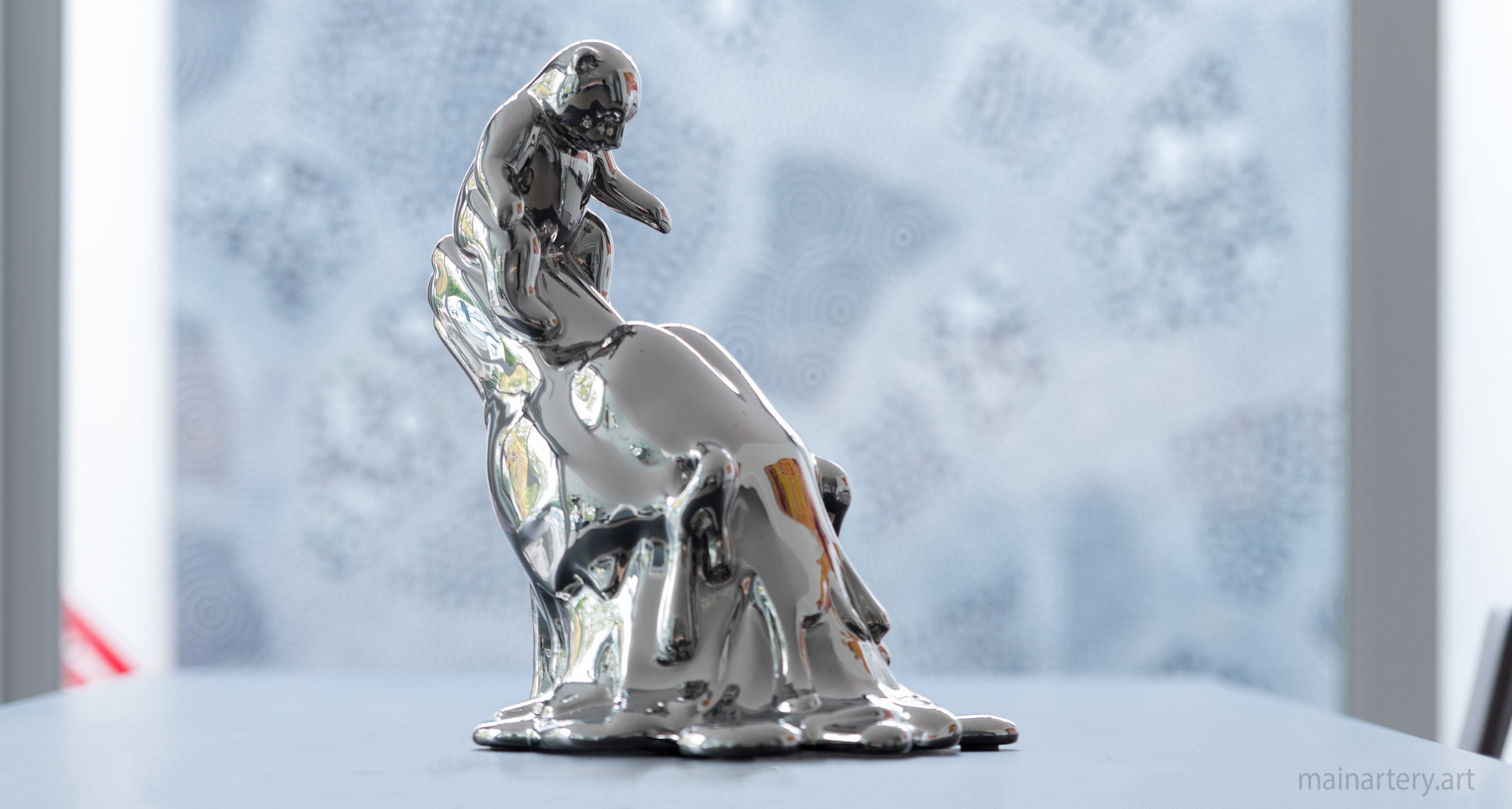 tabletop metal figurative polar bear artwork image