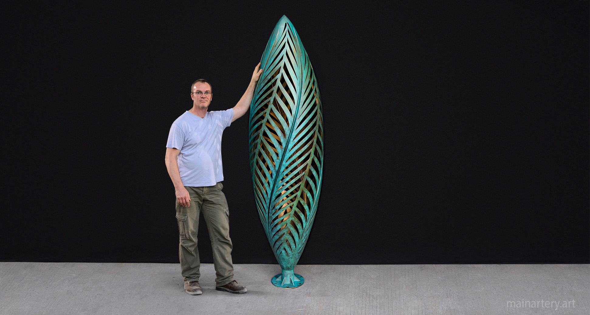 open spaces stainless patina organic public artwork image