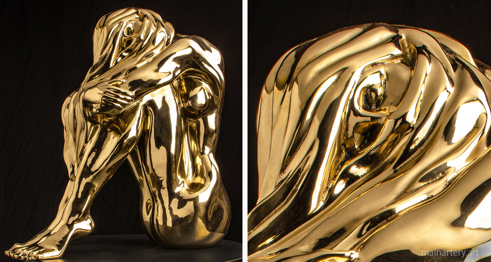 freestanding polished bronze modern art image