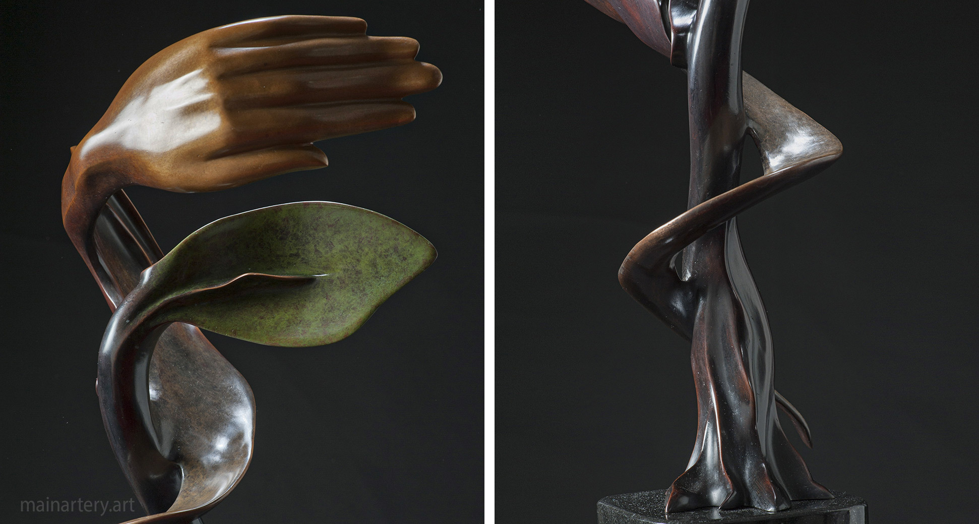 medium bronze representational hand outdoor art image