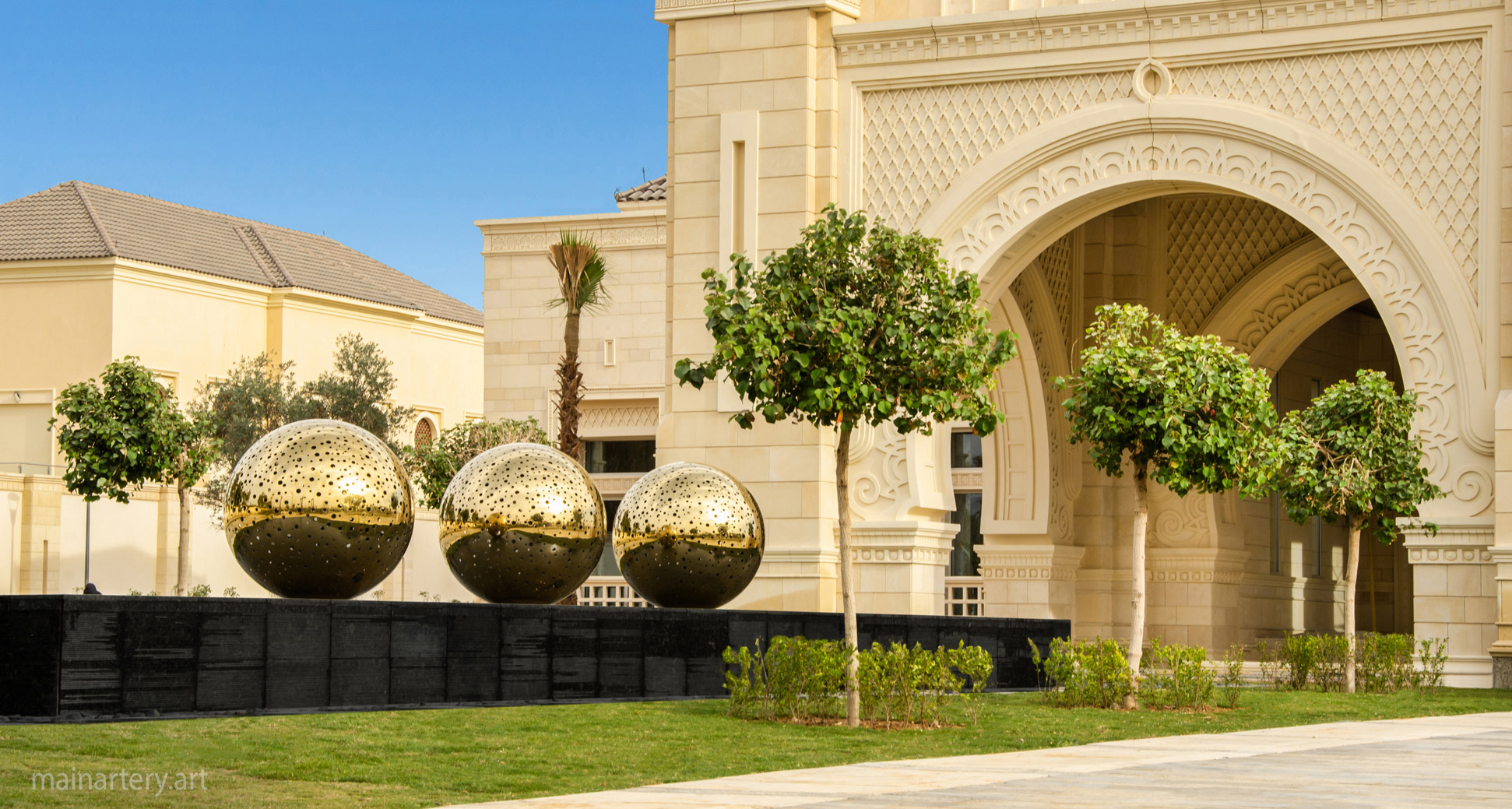 open spaces mirror polished modern landmark sculpture image