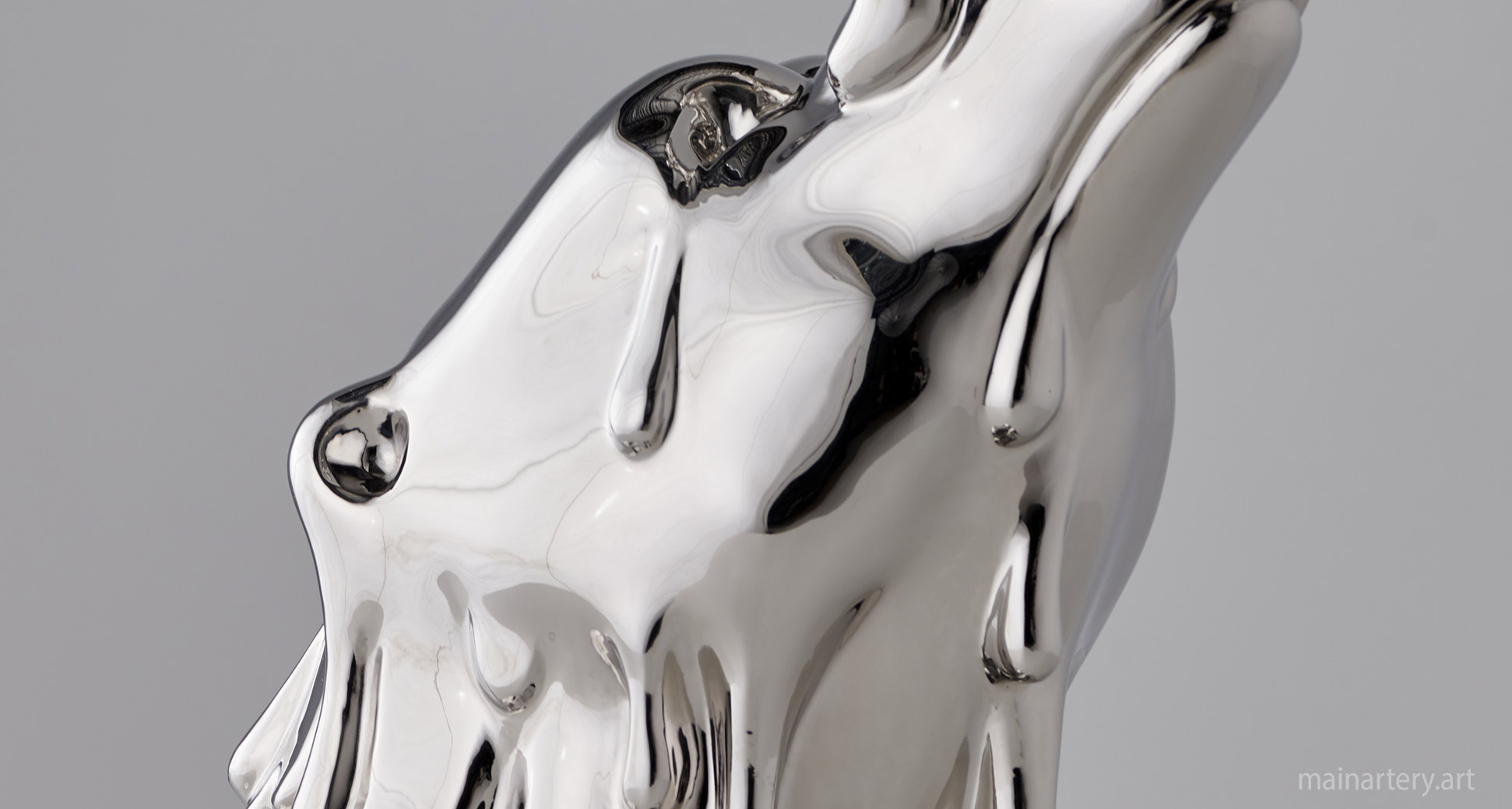 stainless steel polar bear crying art image