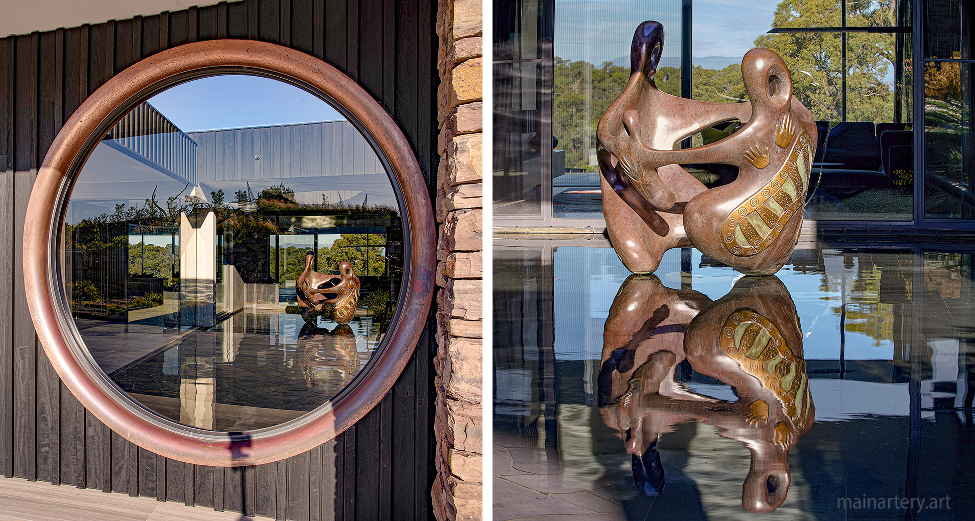 freestanding metal contemporary aboriginal dreamtime sculpture image