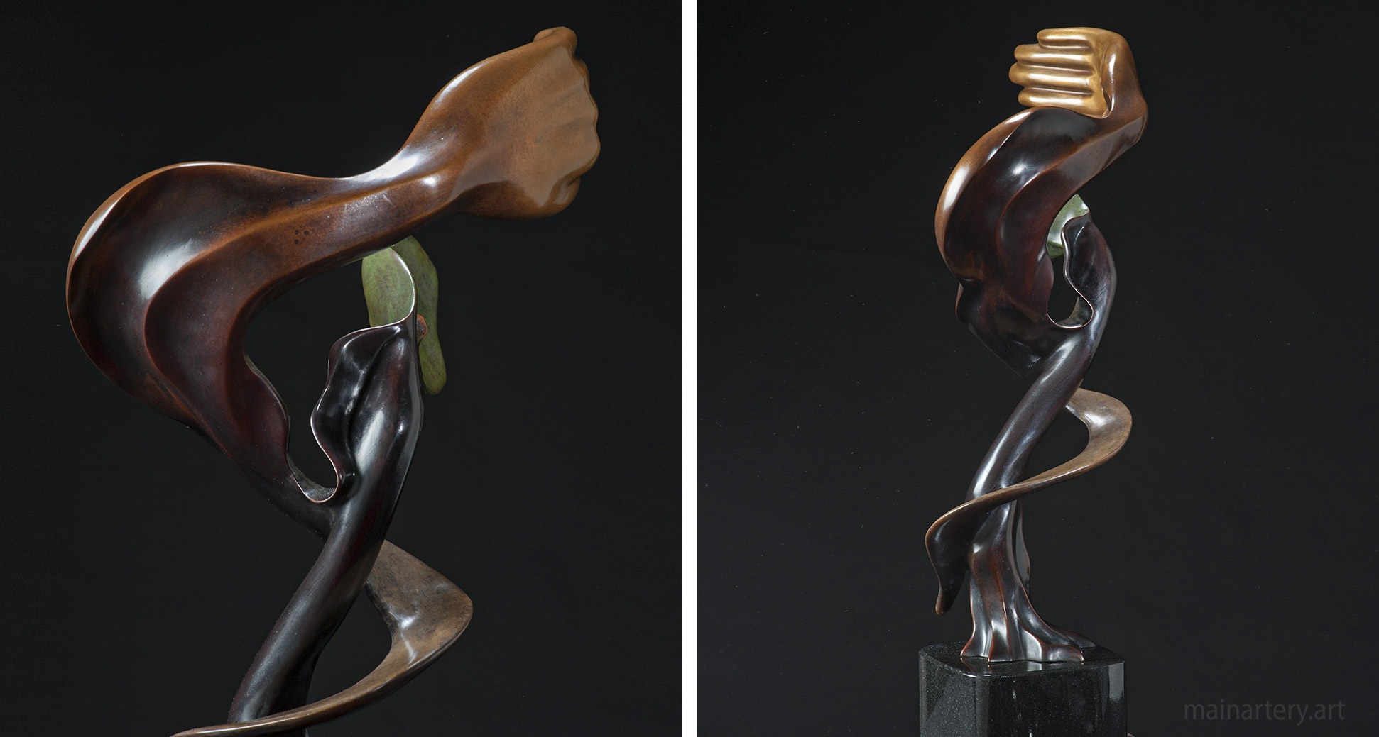 freestanding multi patina contemporary leaf garden art image