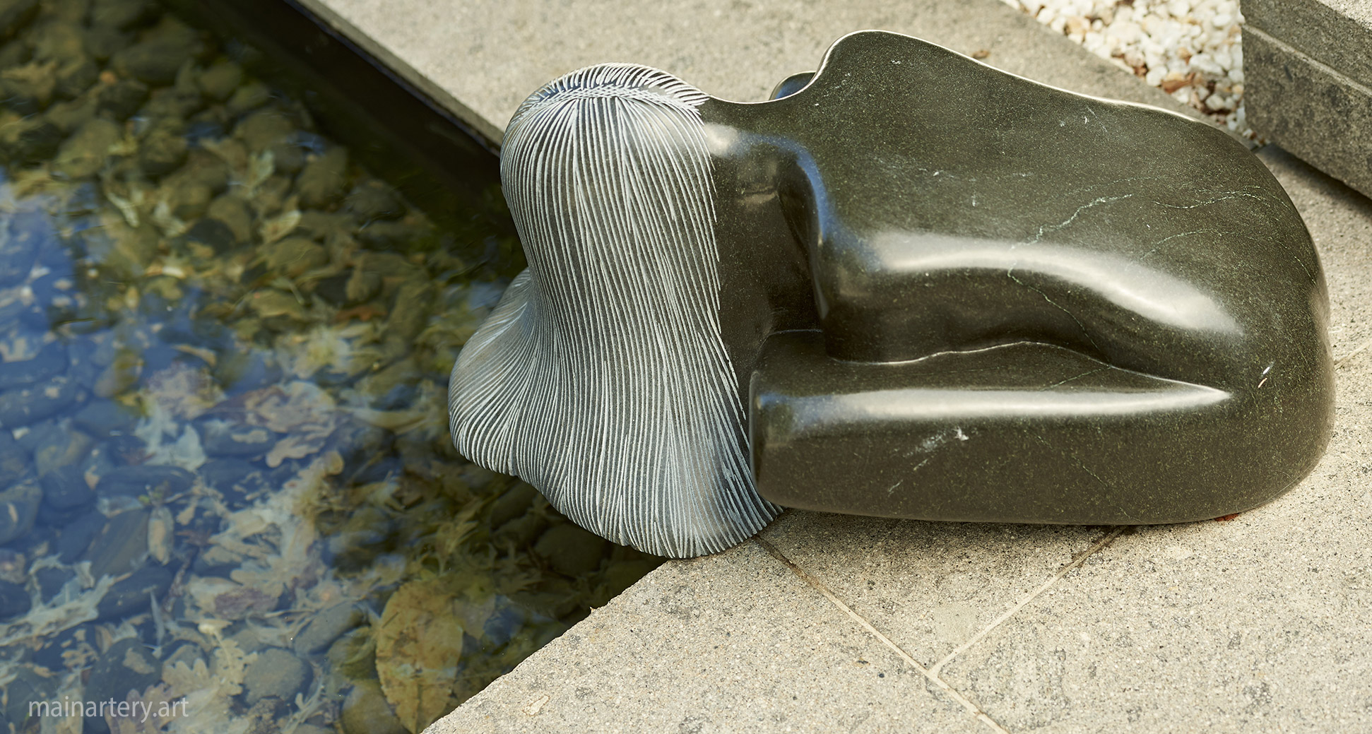 The Bather medium sized stone sculpture art image