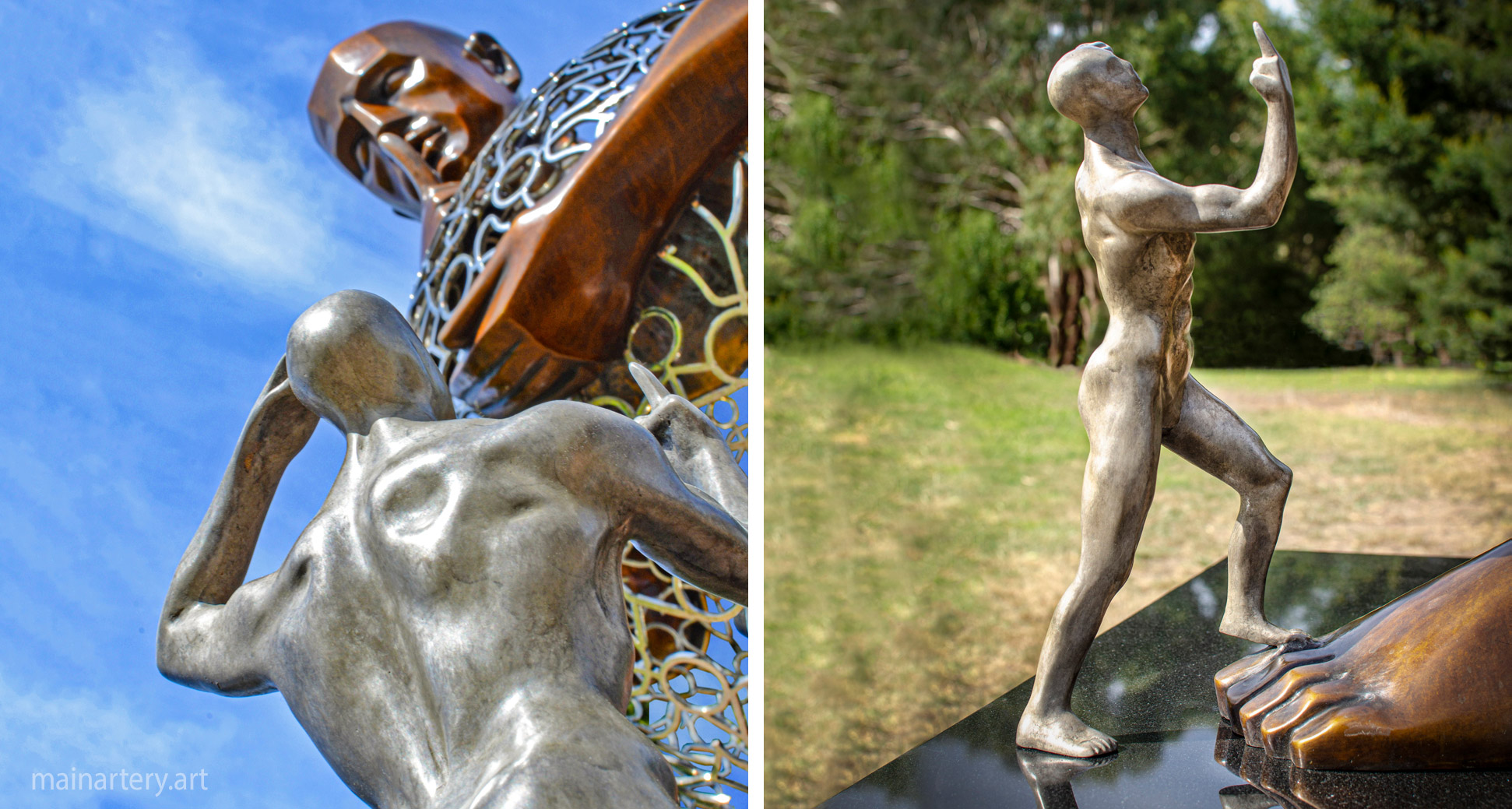 freestanding patina figurative outdoor sculpture image