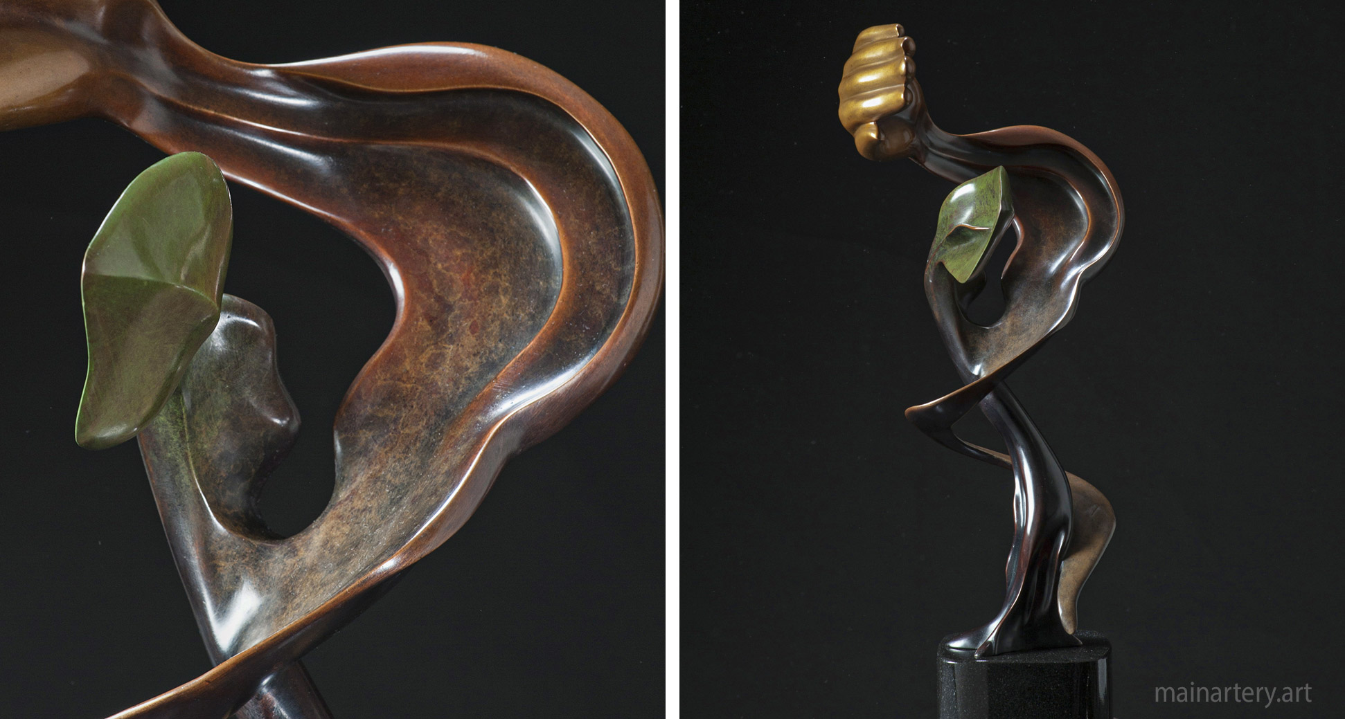 bronze representational hand ear outdoor sculpture image