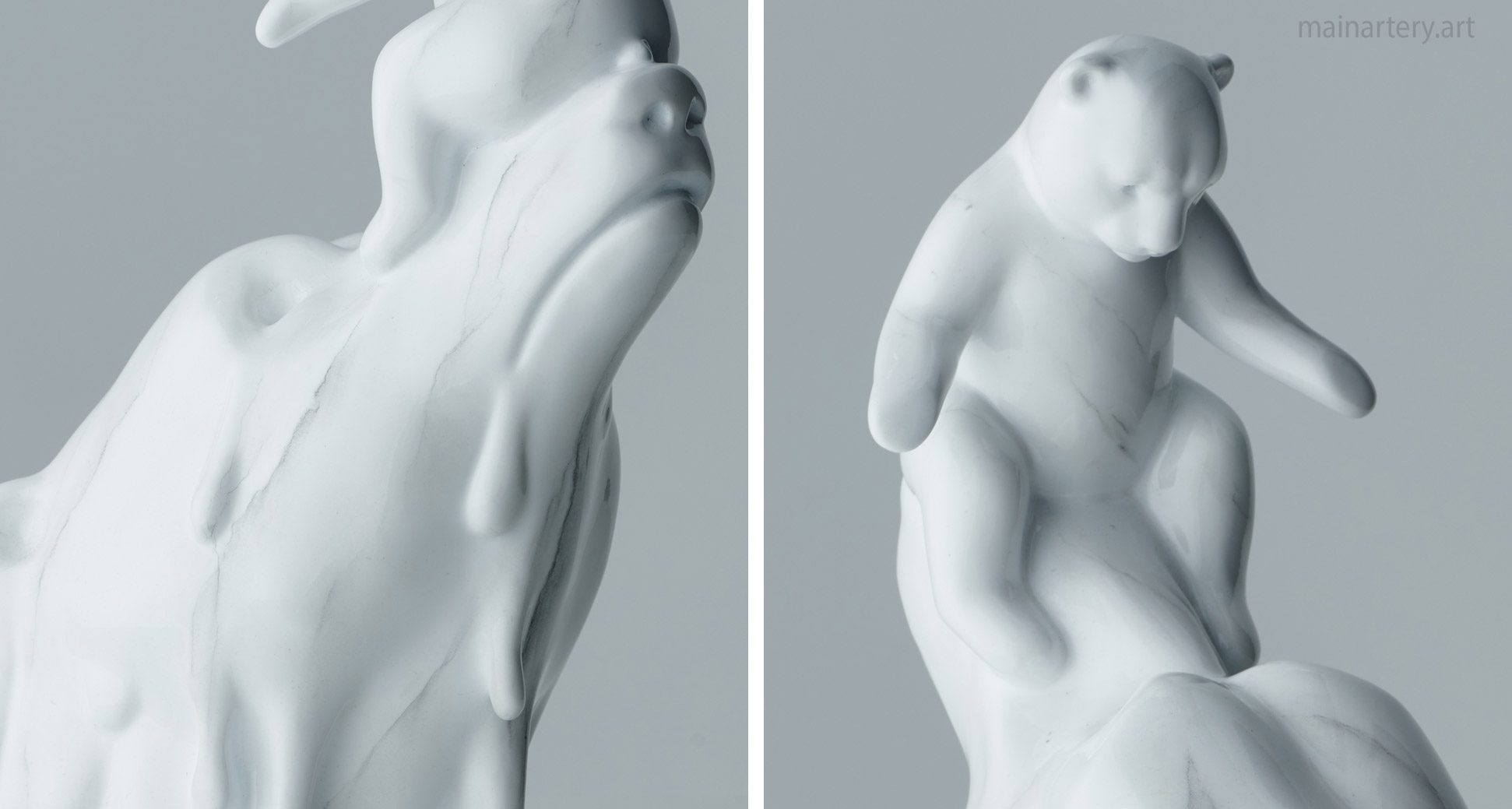 fiberglass modern baby polar bear cub art image