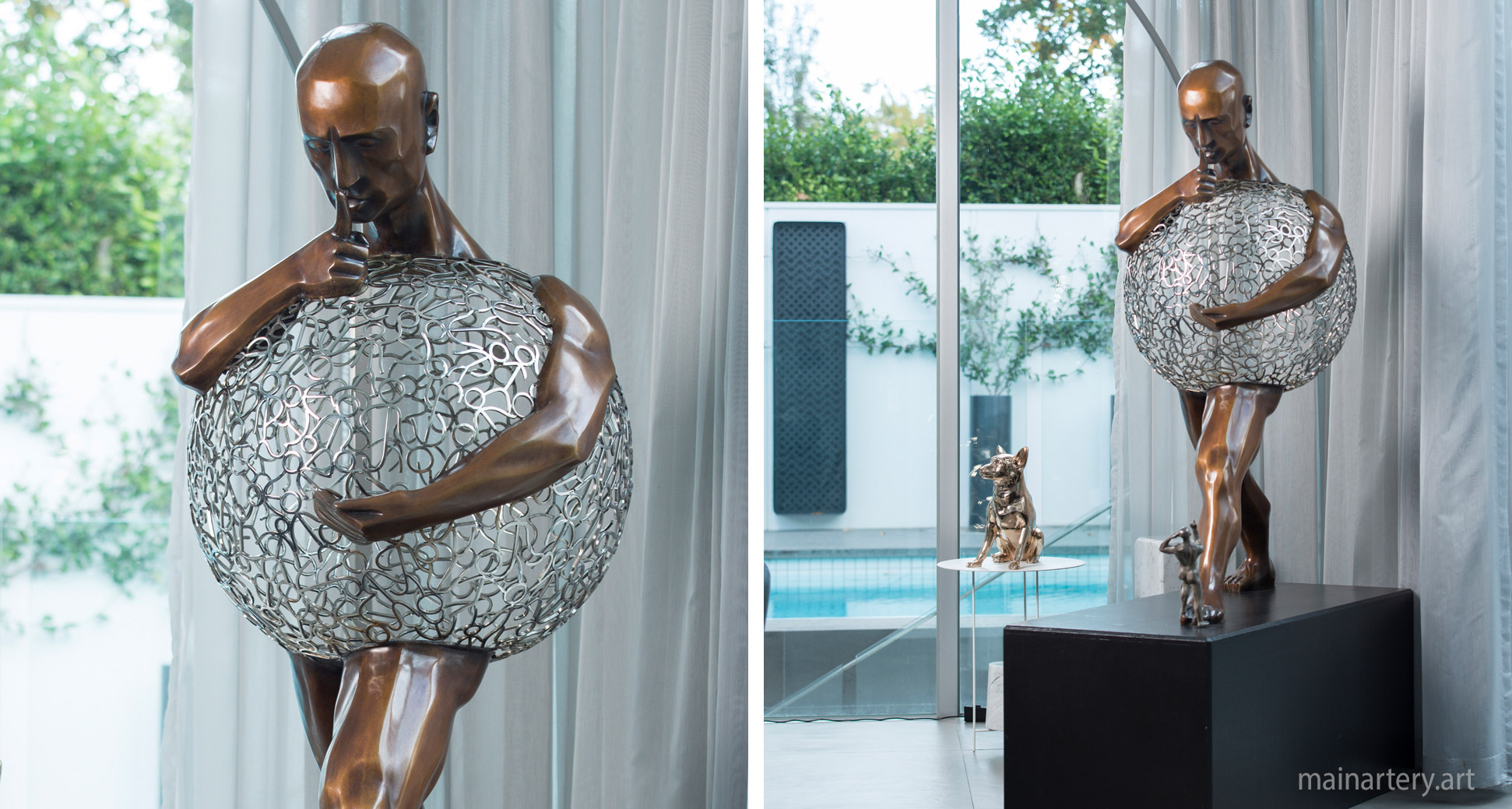 interior bronze patina figurative sculpture image