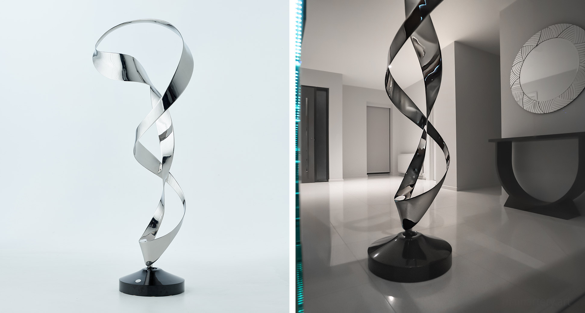 freestanding stainless steel contemporary eternal caress sculpture image