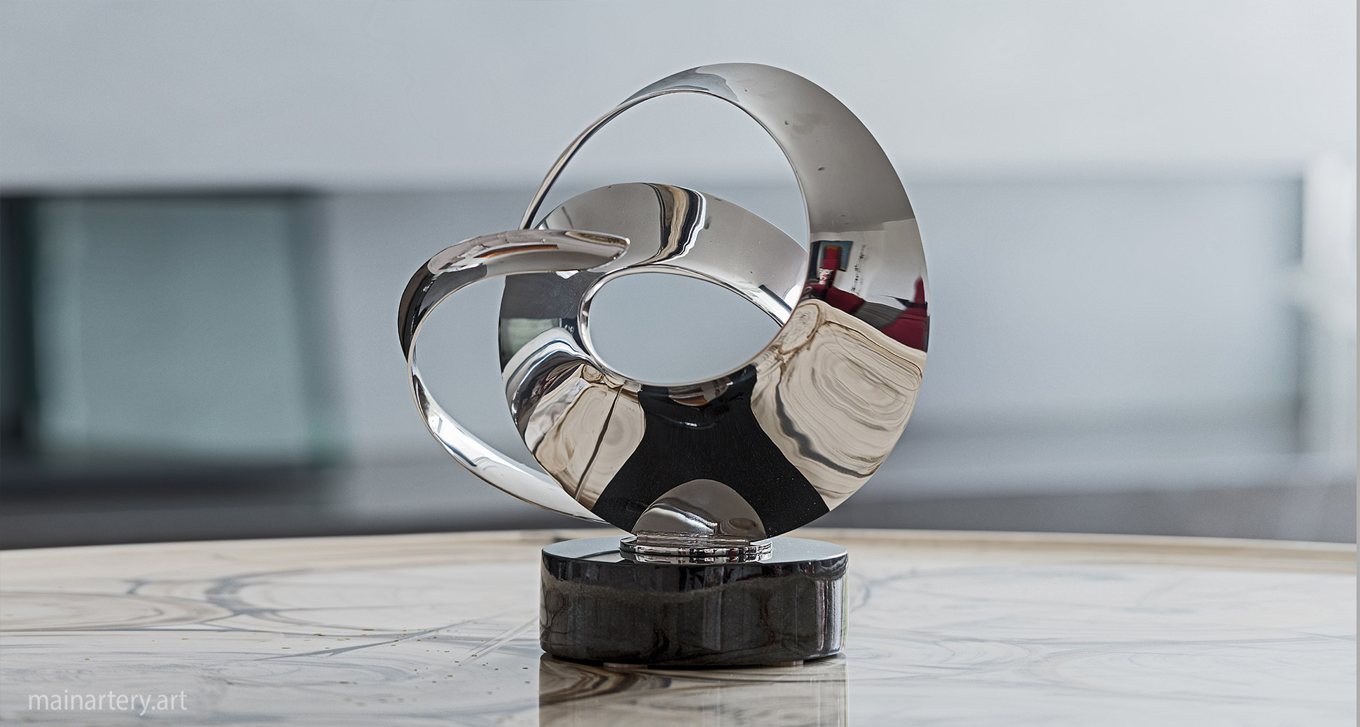 Sublime Water Reflection Sculptures Rolling Wave Inspired Art 